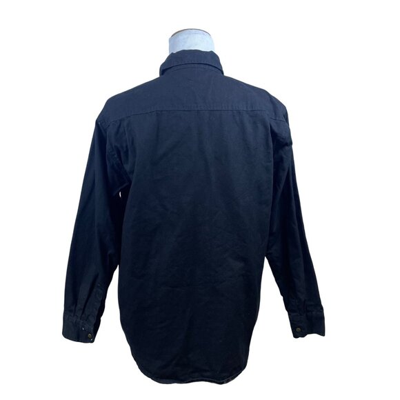 River's End Mens Black Cotton Button-Down Shirt Jacket Plaid Lined Size Large - Picture 3 of 9